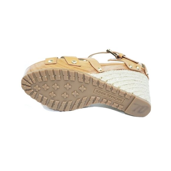 Michael Kors Somerly Womens Wedge Espadrille Tan Leather Size 9 M - Picture 8 of 11